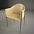 Sleek Metal Chair with Leather Upholstery 3D model small image 1