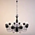 Possoni Alabastro 10-Light Chrome & Black Chandelier 3D model small image 1