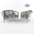 Elegant Italian Sofa Set 3D model small image 1