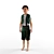 Cap-wearing Boy Mannequin 3D model small image 1