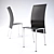 Sleek Black Metal Chair 3D model small image 1