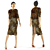 Leopard Dress with Fur Vest 3D model small image 1