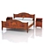 Classic Bed with Side Tables 3D model small image 1