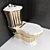 Golden Classic WC with Swarovski Crystal 3D model small image 1