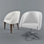 Sleek Modern Accent Chair 3D model small image 1