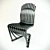  Modern Stripe Design Chair - Kingly Comfort 3D model small image 1