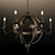 Ornate Medieval Metal Orb Chandelier 3D model small image 1