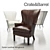 Elegant Dylan Leather Wingback Chair 3D model small image 1