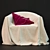 Cozy Fabric Armchair & Velvet Pillow 3D model small image 1
