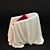 Cozy Fabric Armchair & Velvet Pillow 3D model small image 2