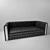 Black Leather Sofa Set 3D model small image 1