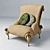 BITOSSI LUCIANO Armchair: Elegant Art Deco Style 3D model small image 1