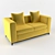 Modern Cushioned Sofa 3D model small image 1