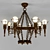 Elegant 8-Shade Wrought Iron Chandelier 3D model small image 2