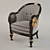 Glamorous Neoclassical Sillon Chair 3D model small image 1