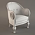 Glamorous Neoclassical Sillon Chair 3D model small image 2