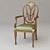 Luxury Silk Upholstered Dining Chair 3D model small image 1