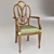 Luxury Silk Upholstered Dining Chair 3D model small image 2
