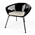 Sleek Black Modern Chair 3D model small image 1