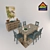 Ashley Mestler Dining Set 3D model small image 2