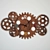 Gear Wheel Wall Clock 3D model small image 1