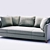 Baker Comfort Maple Wood Sofa 3D model small image 1