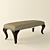 Elegant Upholstered Bench 3D model small image 1