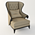 Elegant Leather Accent Chair 3D model small image 1