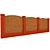 Brick-Board Fence: 3 Sections 3D model small image 1