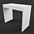 Sleek White Foldable Console Table 3D model small image 1