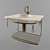 Travertino Console Sink Set with Etrusca Nodo Base 3D model small image 1