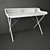 Modern White Lacquer Writing Desk 3D model small image 1