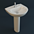 Elegant Glass Washbasin 3D model small image 1