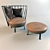 Baxter Pedro Velvet Armchair & Ottoman 3D model small image 2