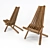 Belice Clam Chair: Elegant Mahogany 3D model small image 1