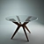 Modern Glass and Wood Dining Table 3D model small image 1