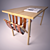 Sleek Oak Writing Desk 3D model small image 1