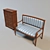 Classic Bench and Shoe Rack 3D model small image 2