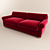 Luxurious Velvet Sofa 3D model small image 1