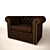 Elegant Chesterfield Armchair 3D model small image 1