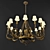 Elegant Acanthus Gold Chandelier 3D model small image 1