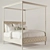 Luxurious Canopy Bed: Over the Top! 3D model small image 1