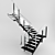 Modern Style Steel Staircase 3D model small image 1