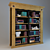 BAMAX Antique Effect Bookcase & TV Niche 3D model small image 3