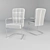 Elegant Chrome White Dining Chair 3D model small image 2