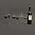 Wine Set: Bottle & Glasses 3D model small image 1