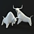 Title: Elegant Decorative Bull Statuettes 3D model small image 1