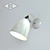 Elegant British Porcelain Wall Light with Chrome Finish 3D model small image 1