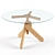 Minimalist Wooden Dining Table 3D model small image 1