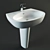 PARVA 60 - Elegant Pedestal Sink 3D model small image 1